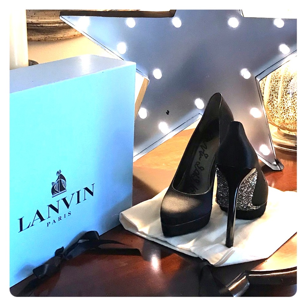 Lanvin stelletos black with incredible bling!!!!!